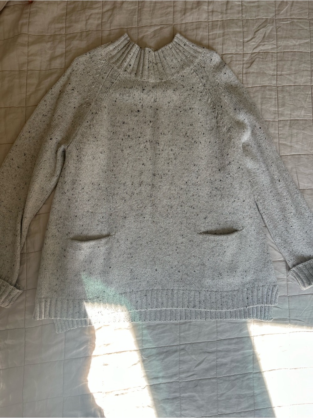 J JILL Cozy Speckled Sweater With Pockets